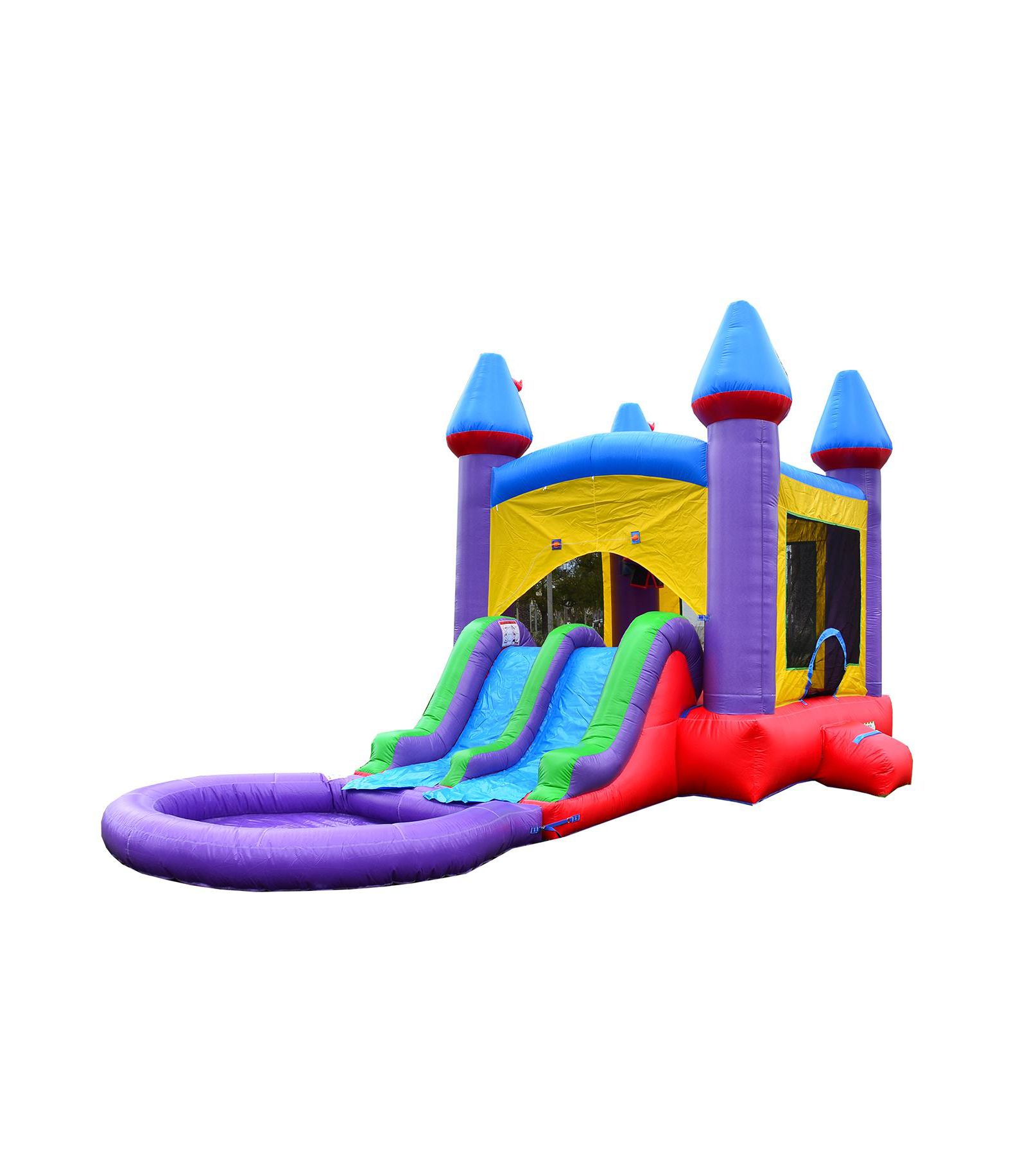 Надувной батут-горка Hero Kiddo Jelly Bean Castle с двумя съёмными горками, для детей от 3 лет