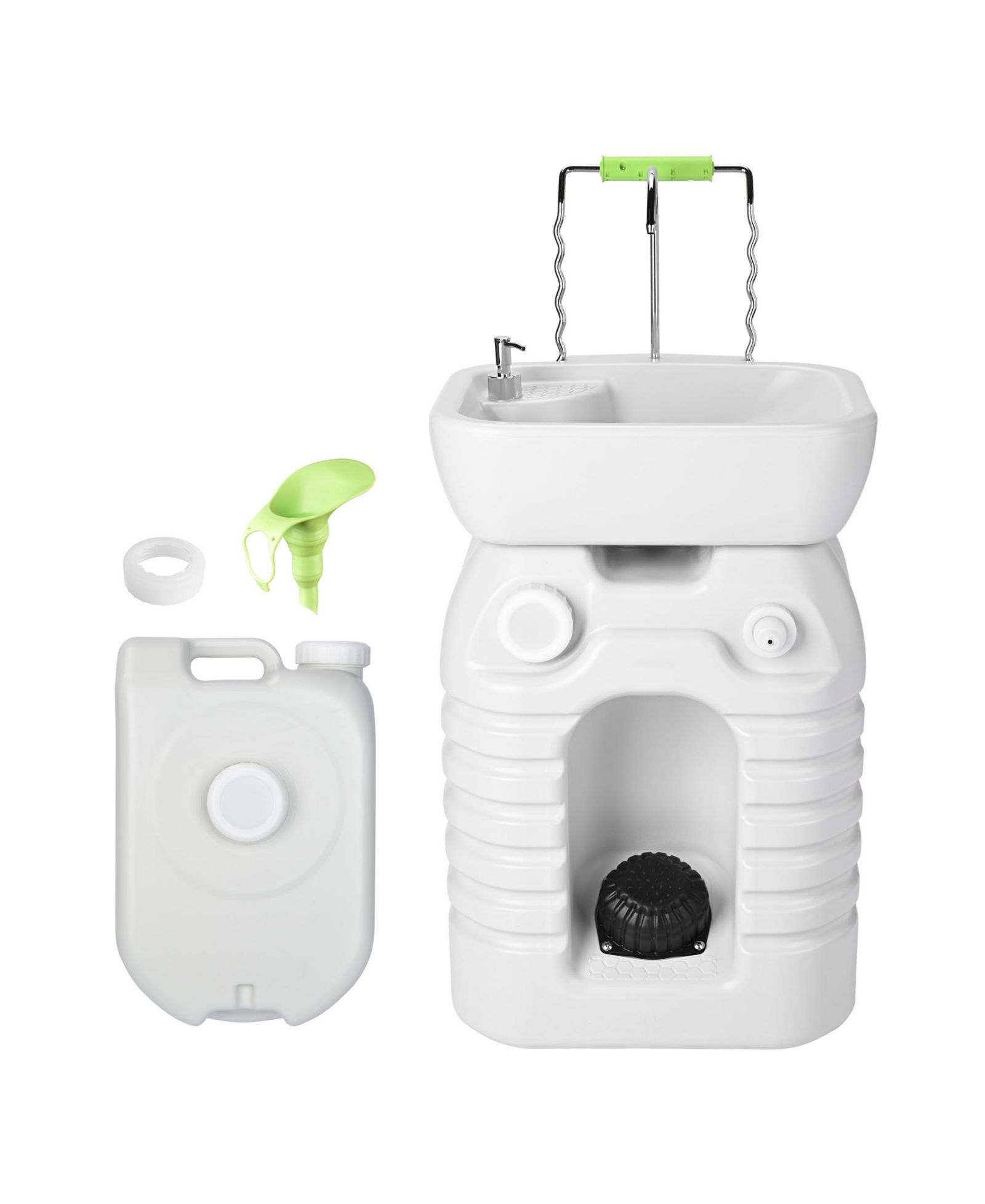 Yescom Portable Camping Sink 45L with Soap Dispenser, Towel Holder and Pump for RV and Outdoor Use