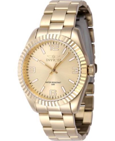 Invicta Женские кварцевые часы 47475 Specialty с золотым циферблатом