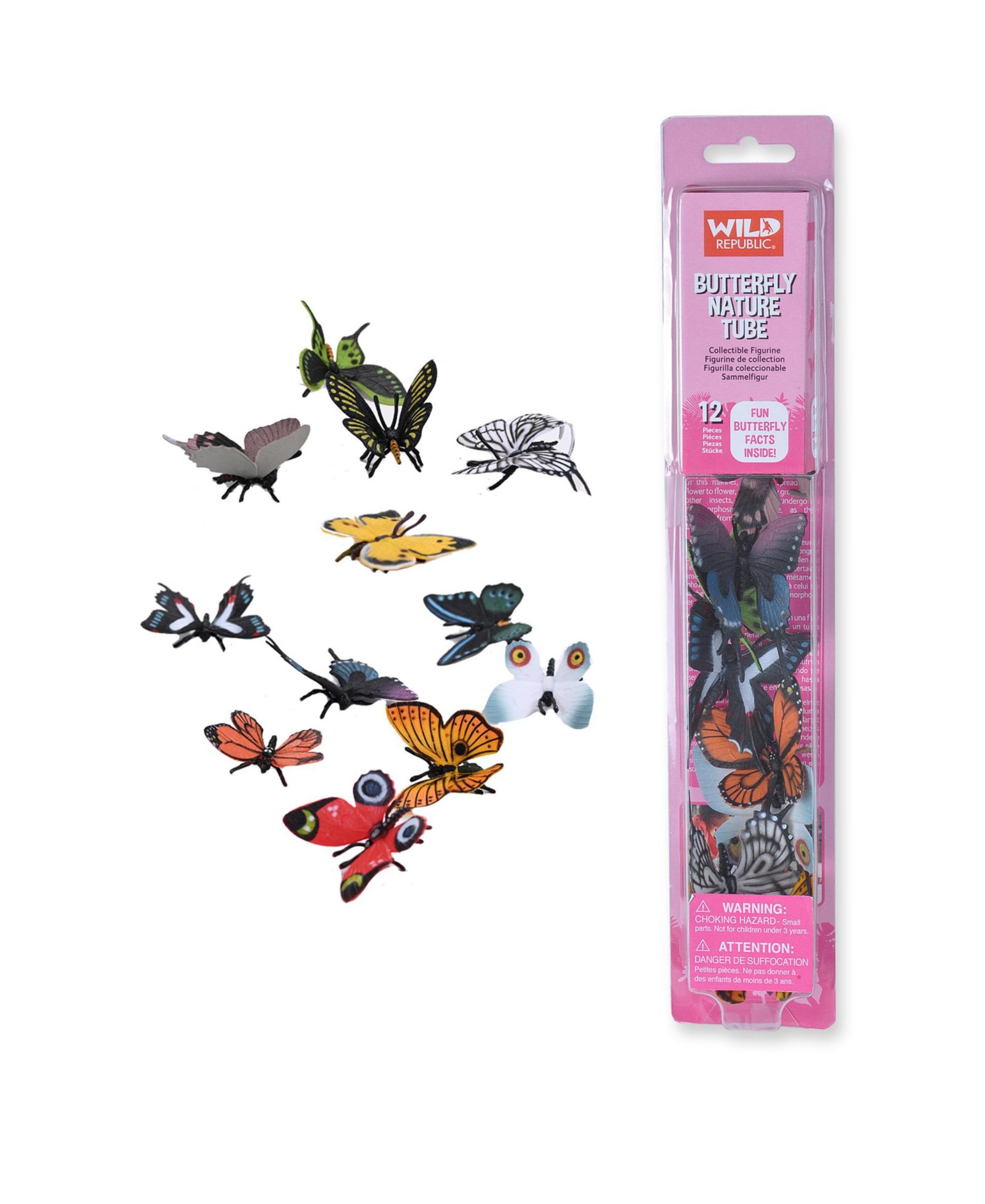 Фигурки бабочек Wild Republic Nature Tube, 12 шт