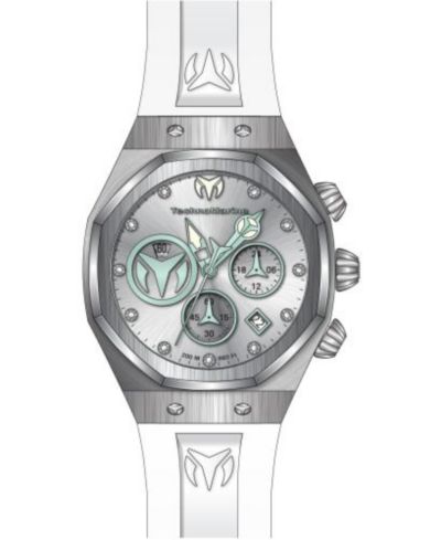 Женские кварцевые хронограф-часы Invicta Women's TM-523005 Technomarine Reef, серебристые, бирюзовый циферблат
