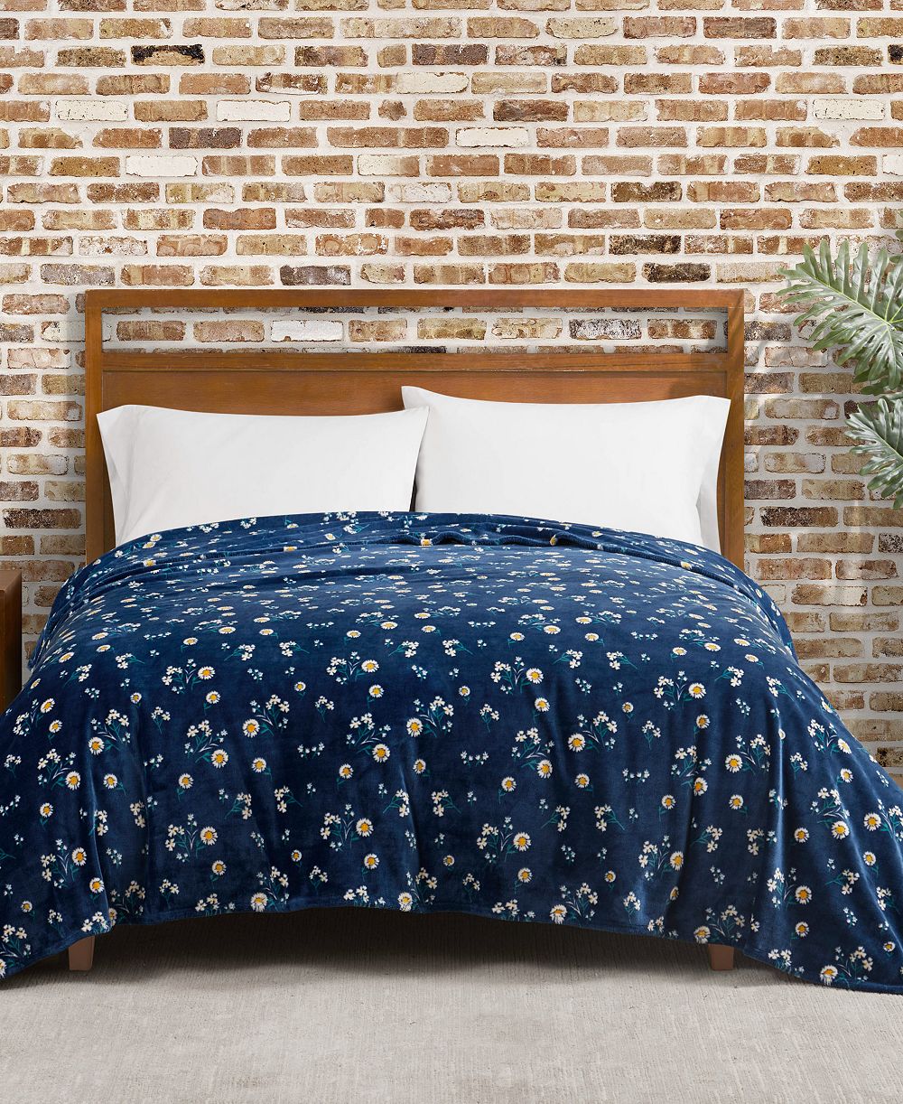 Lucky Brand Daisy Floral Cozy Plush Blanket, Full/Queen