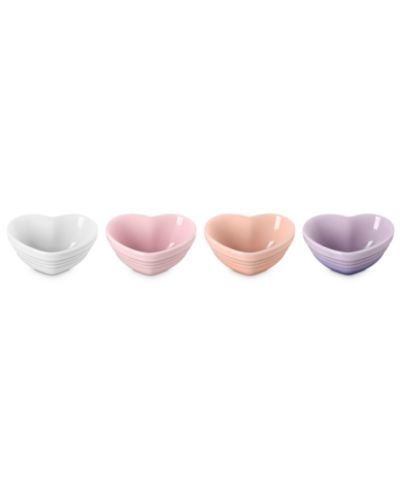 Le Creuset Stoneware Mini Heart Pinch Bowls, Set of 4