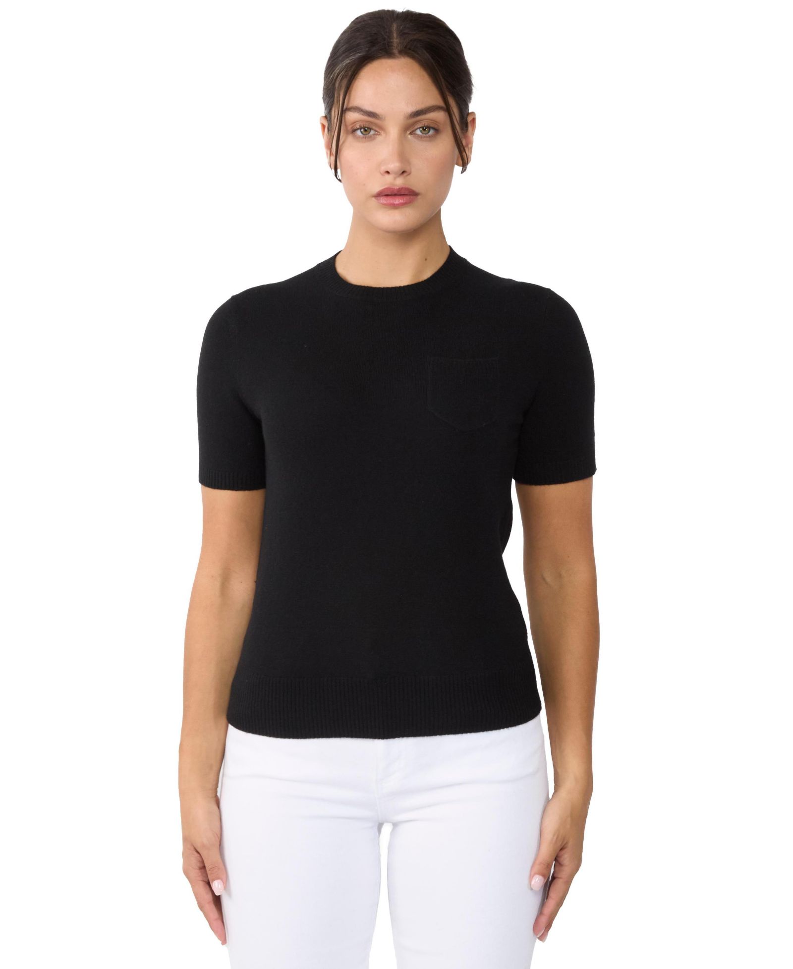 Женский джемпер JENNIE LIU 100% Cashmere Crewneck Short Sleeve