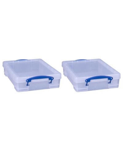 Контейнер для хранения Really Useful Box 4L с крышкой и защелками, 2 шт