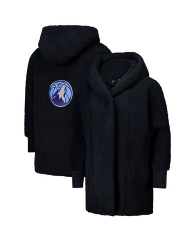 Jill Martin Men's and Women's The Best Lounger In The World Navy Minnesota Timberwolves Oversized Open-Front Hoodie Sweater