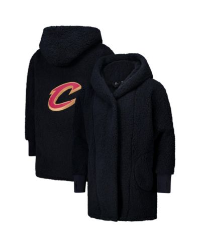 Jill Martin Men's and Women's The Best Lounger In The World Black Cleveland Cavaliers Oversized Open-Front Hoodie Sweater