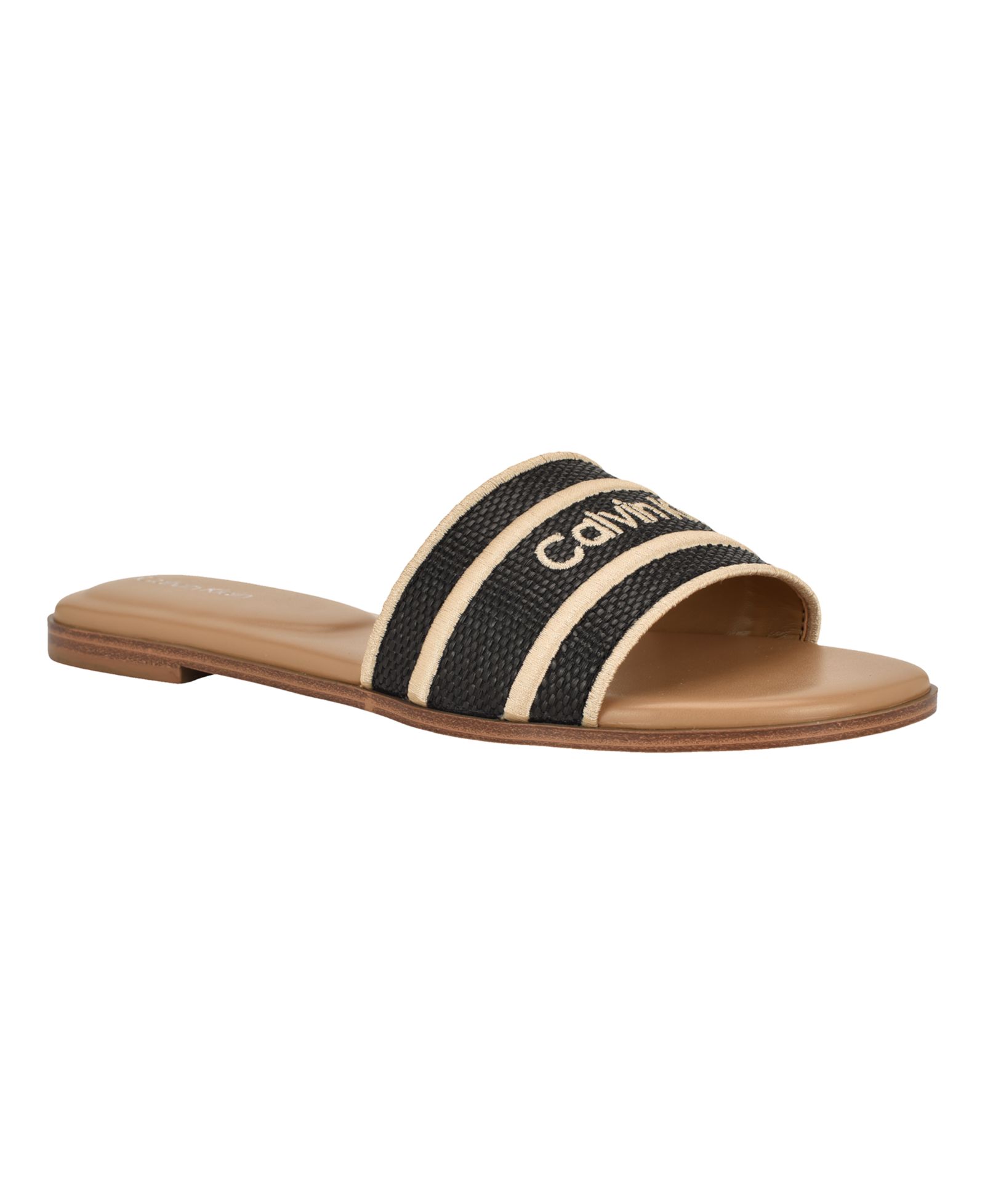 Calvin Klein Women's Kendell Logo Band Flat Slip-On Sandals