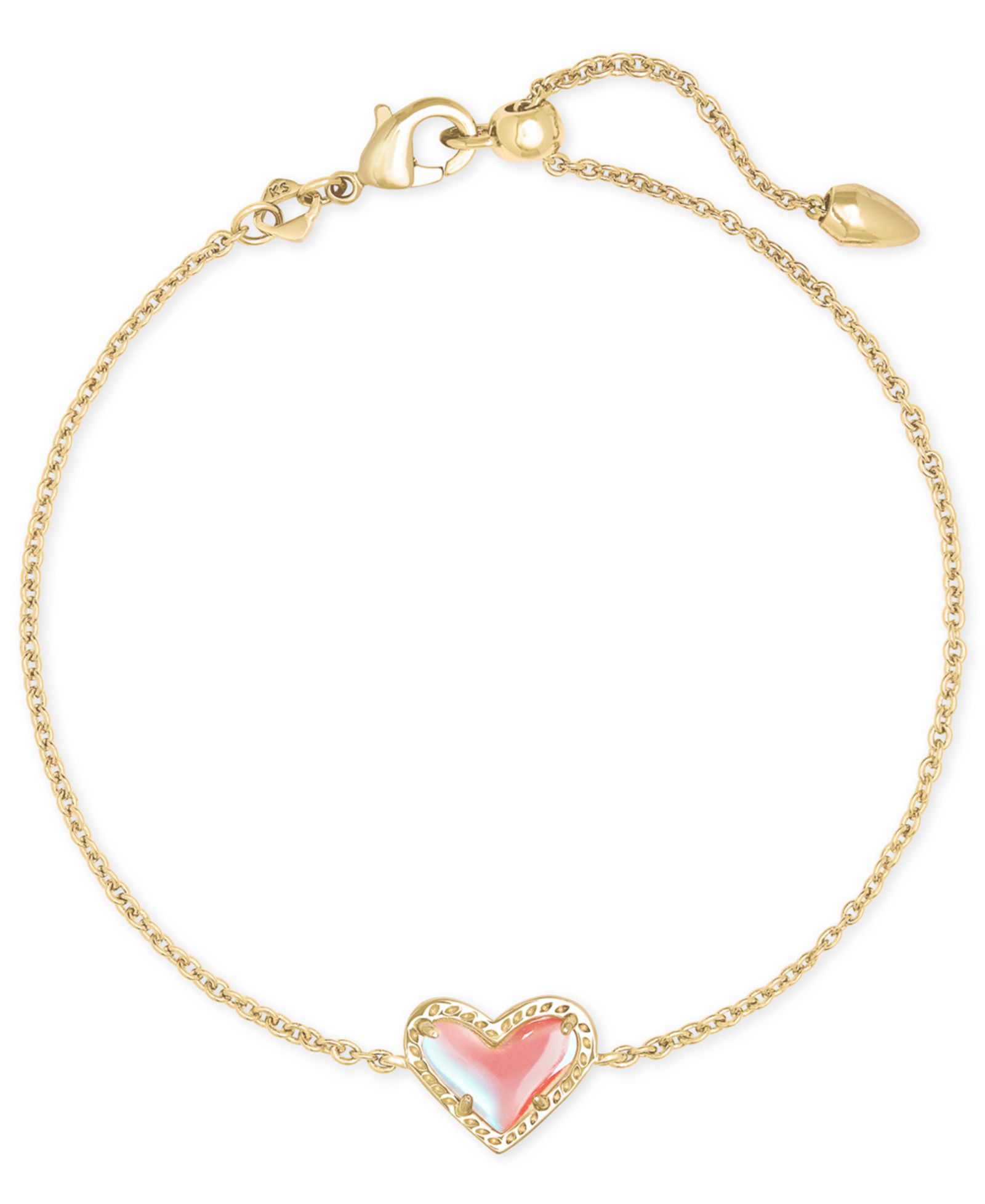 Браслет Kendra Scott 14k Gold-Plated Red Illusion Heart Adjustable Link