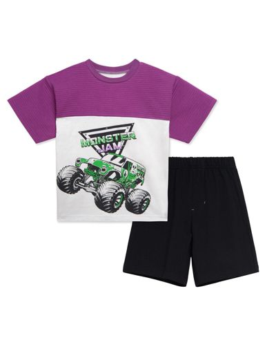 Monster Jam детский комплект: футболка с принтом Grave Digger и шорты из футера