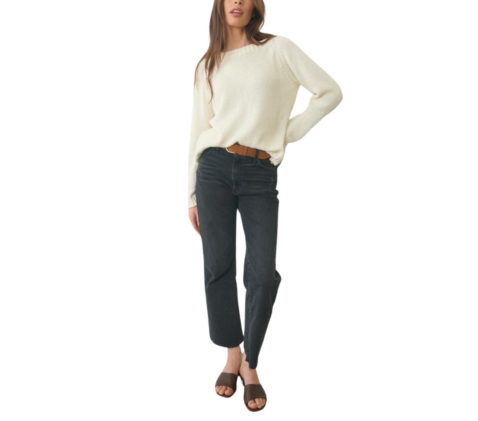 Paneros Clothing Женский хлопковый джемпер Sloane Crewneck в цвете Oat