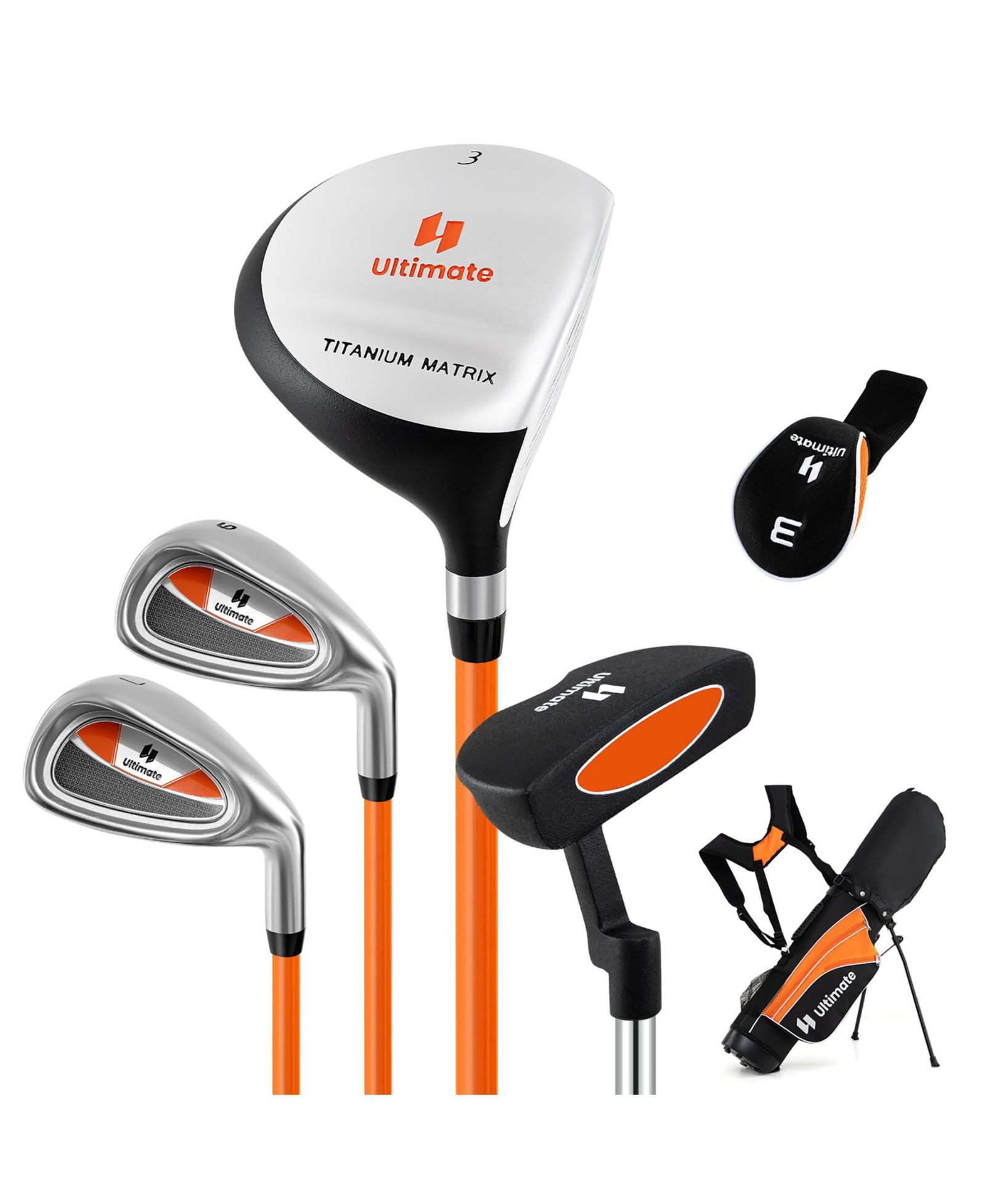 Набор для гольфа Gymax 31'' Portable Junior Complete Golf Club Set for Kid Age 8+ Set of 5