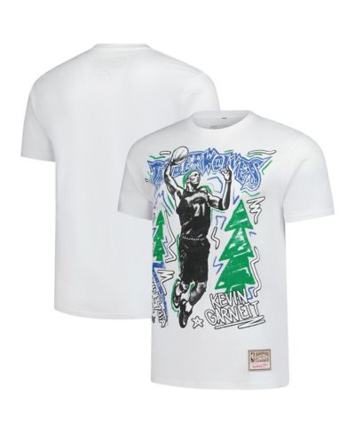 Mitchell & Ness Men's Kevin Garnett White Minnesota Timberwolves Hardwood Classics Chalked Up T-Shirt