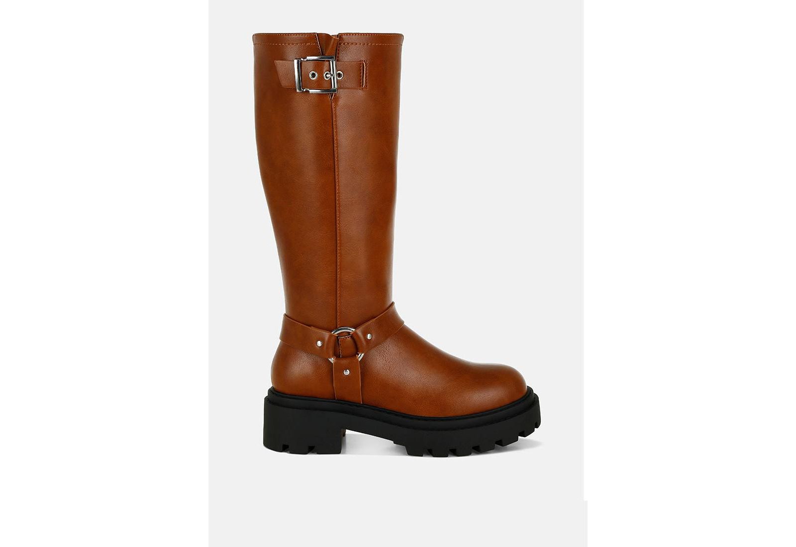 London Rag Womens Taimen Harnes Detail Long Boots