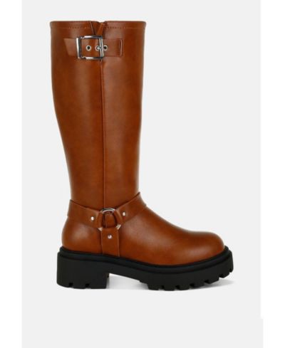 London Rag Womens Taimen Harnes Detail Long Boots