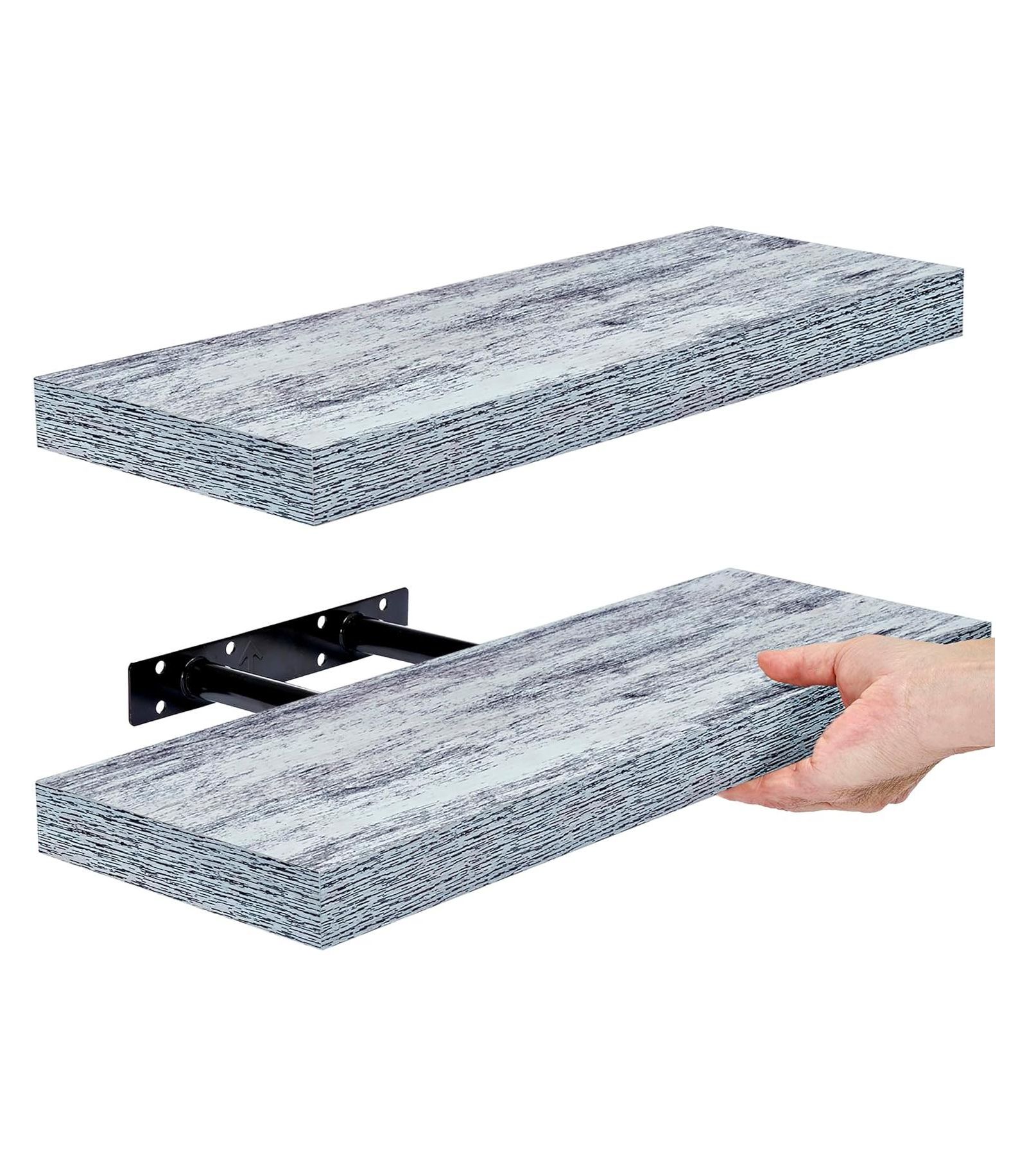 Набор из 2 парящих полок Sorbus Coastal, прямоугольные, 16 Inch, синий рустик