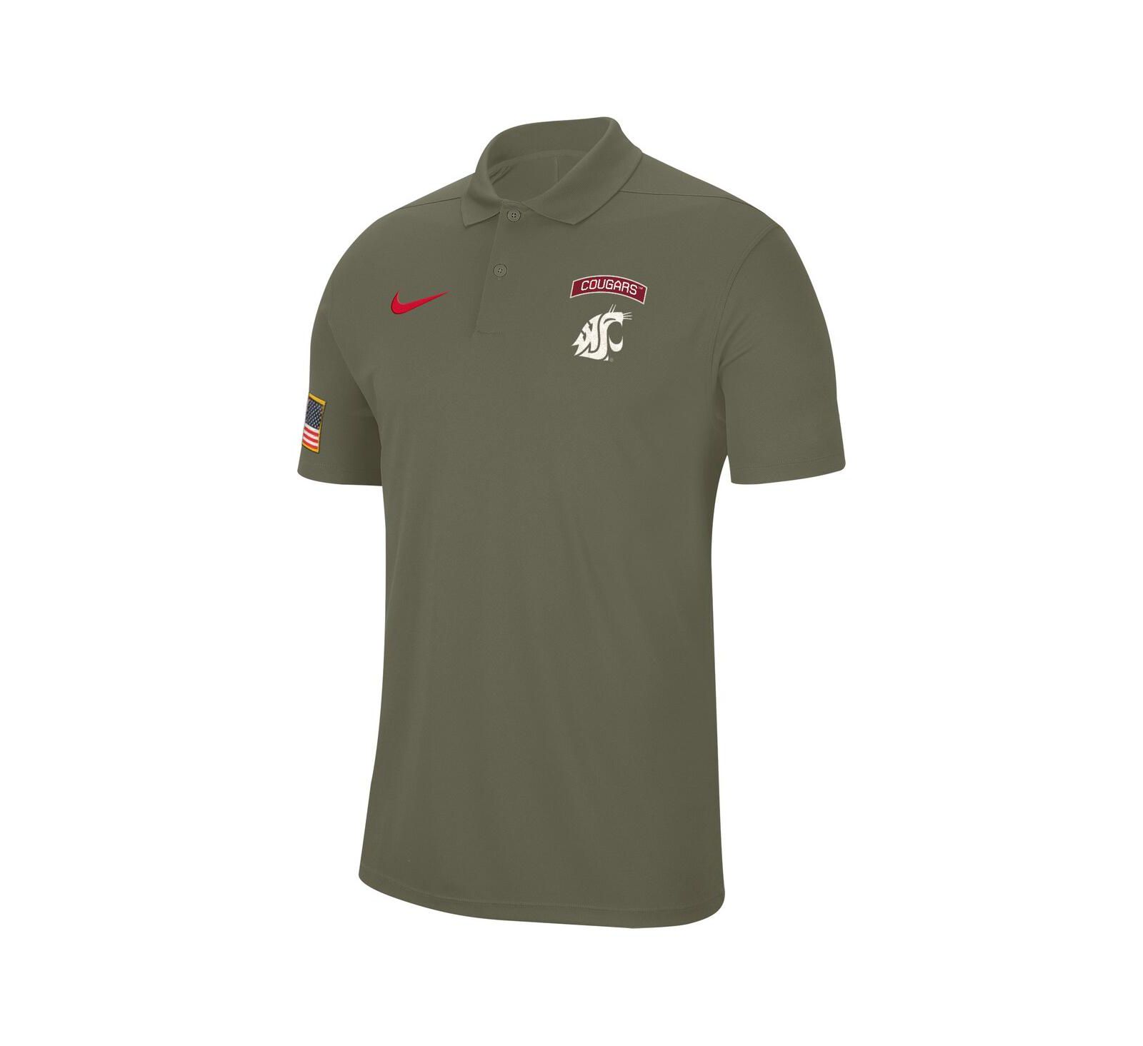 Nike Men's Olive Washington State Cougars Military Appreciation Tour Performance Polo