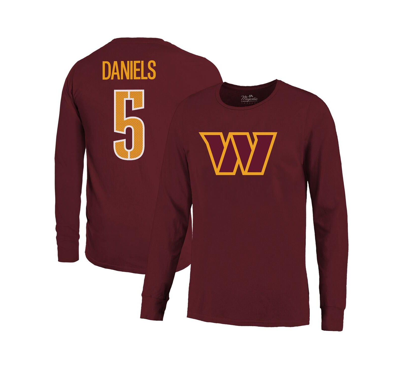 Футболка Majestic Men's Jayden Daniels Burgundy Washington Commanders