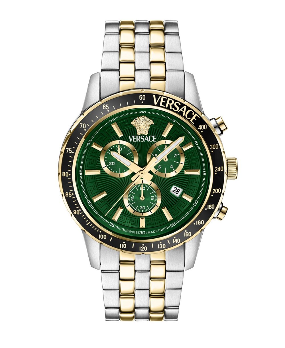 Versace Мужские спортивные часы Chrono Two-Tone из нержавеющей стали, 44mm