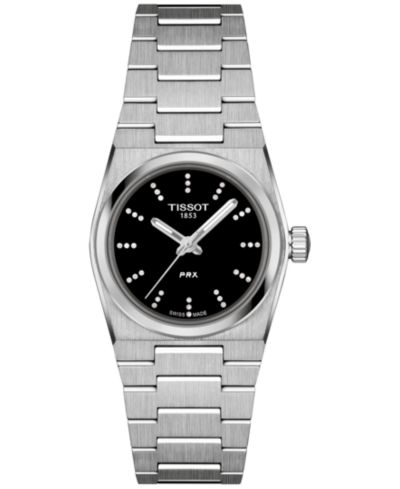 Tissot Женские швейцарские часы PRX Diamond (1/20 ct. t.w.) в корпусе из нержавеющей стали с браслетом 25mm