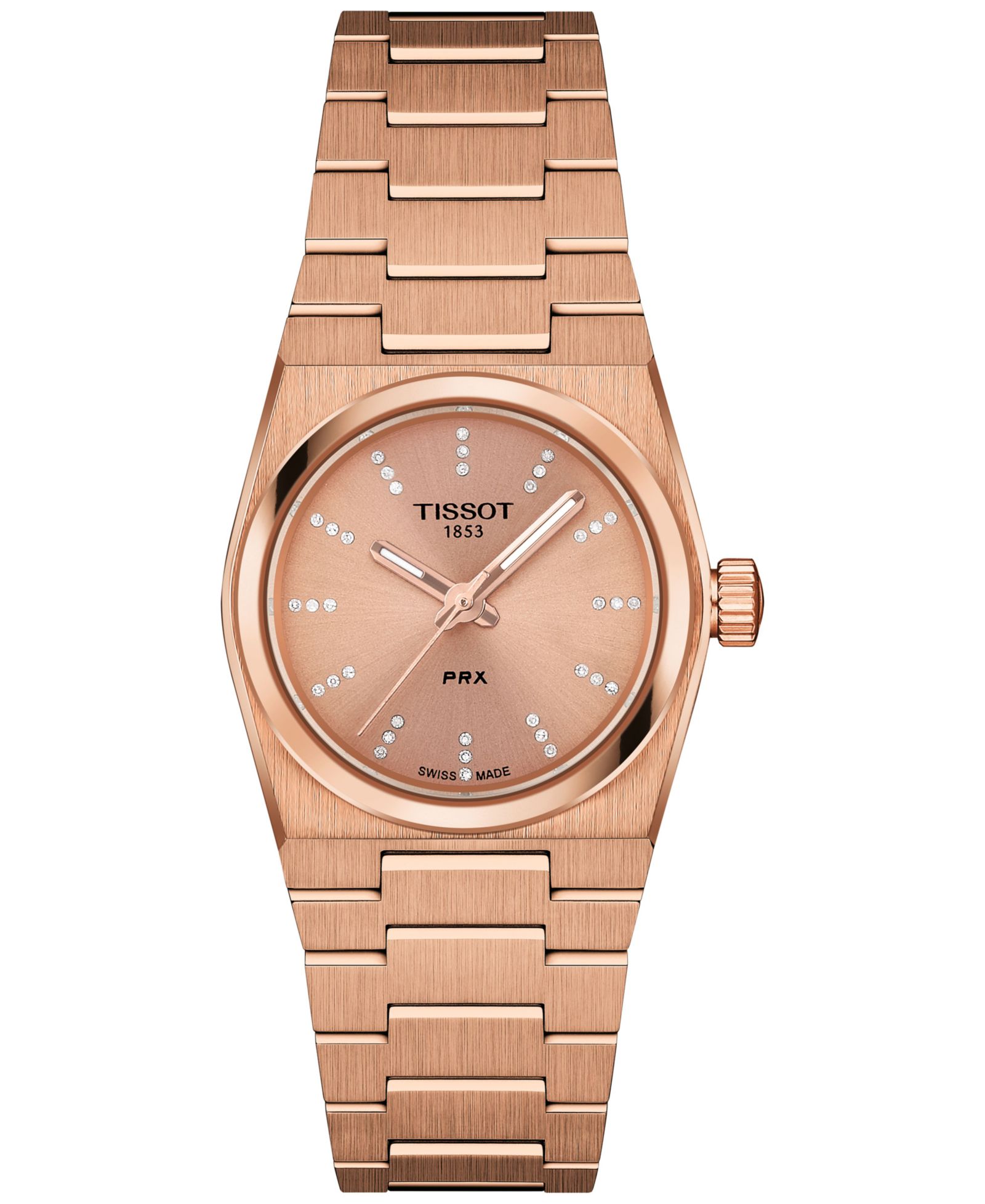 Tissot Женские часы PRX Diamond, розовое золото, 25mm