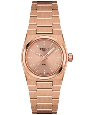 Tissot Женские часы PRX Diamond, розовое золото, 25mm