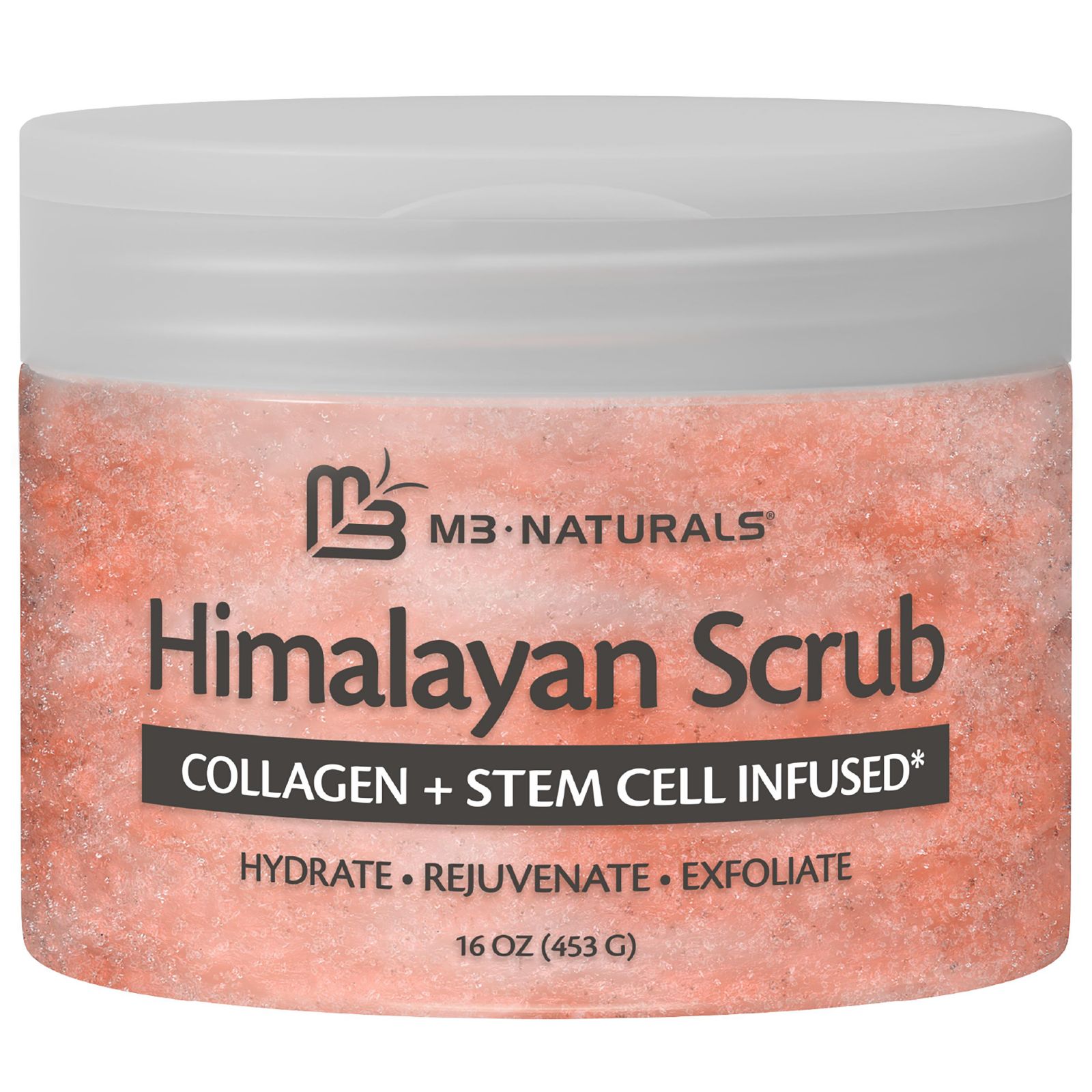M3 Himalayan Salt Body Scrub Infused with Collagen and Stem Cell Exfoliating Salt Scrub | 16oz