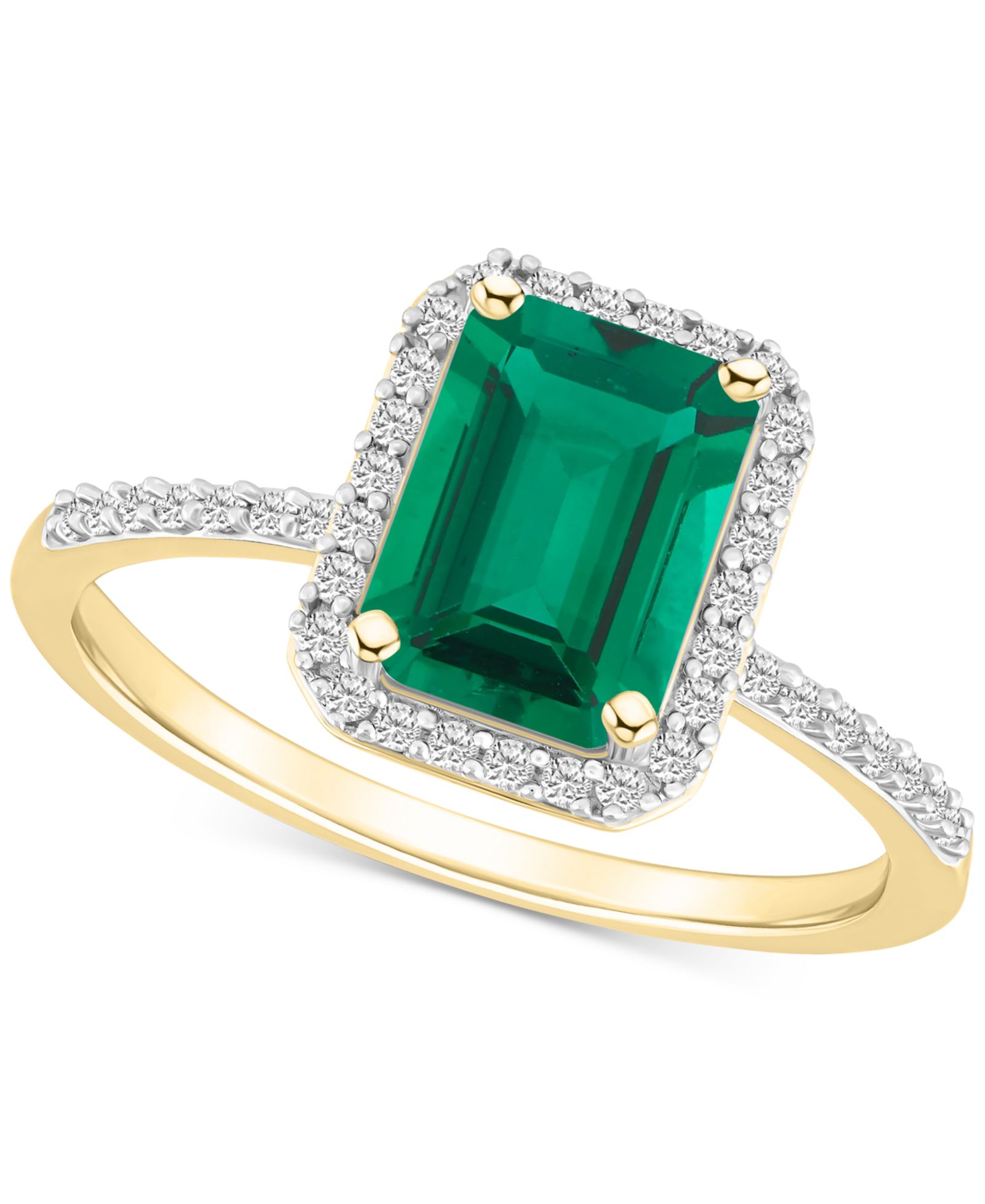 Кольцо с Blue Topaz (2 ct. t.w.) и Lab Created White Sapphire (1/4 ct. t.w.) в 10k Yellow Gold