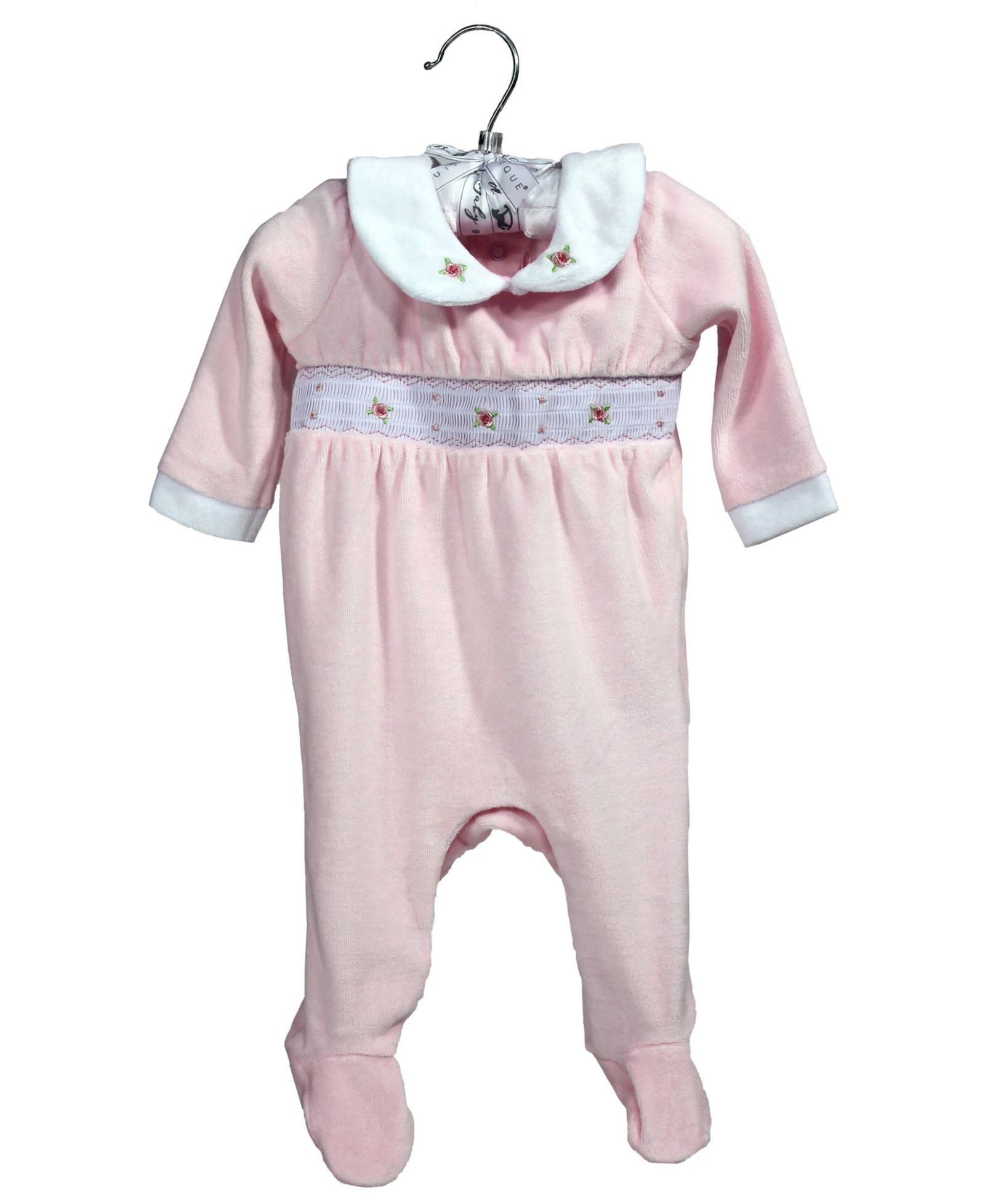 Детский роскошный велюровый комбинезон Rock-a-Bye Baby Boutique Smocked Footed