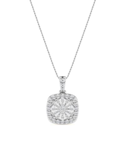 Diamond Cushion Pendant Necklace in Sterling Silver (1/3 ct. t.w.)