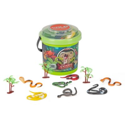Wild Republic Snake Adventure Buckets Mini 10-Piece Figurine Set, Ages 3+