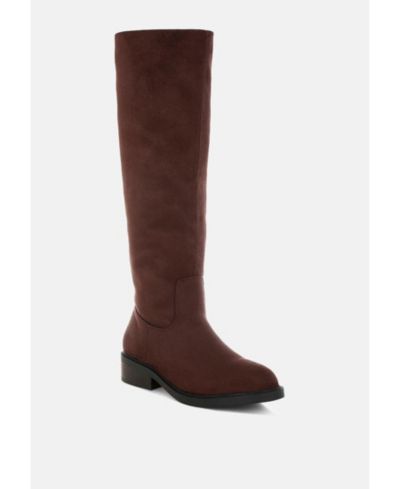 London Rag Women's Chiru Round Toe Microfiber Calf Boots
