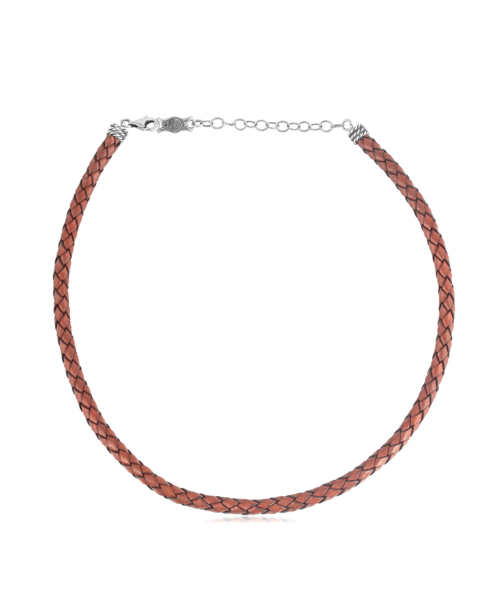 American West Jewelry ожерелье из натуральной кожи Rust и стерлингового серебра, 17-20 дюймов