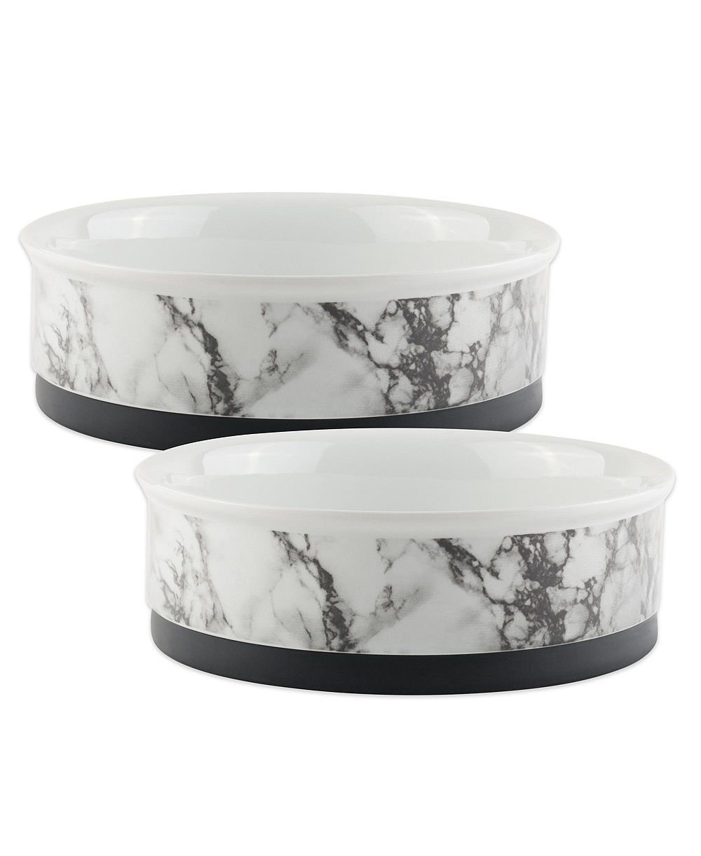 Bone Dry Marble Pet Bowl Set/2