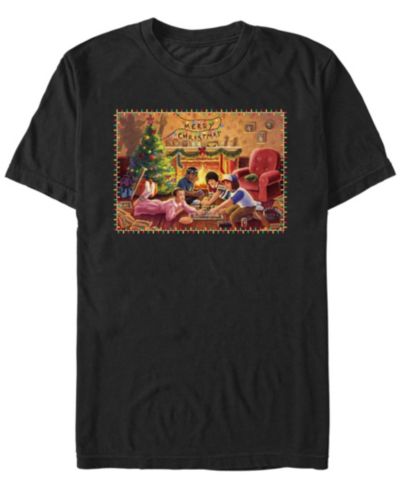 Fifth Sun Мужская футболка с коротким рукавом, Cozy Christmas Game