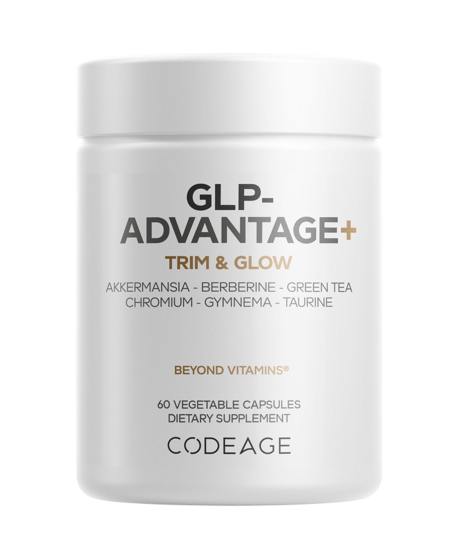 Добавка Codeage GLP-Advantage+ Berberine, Boron, Chromium, Green Tea, Gymnema Sylvestre, Probiotics, Taurine - 60 Capsules