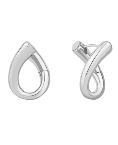 And Now This Silver and Gold Hinged Twist Hoop Earrings