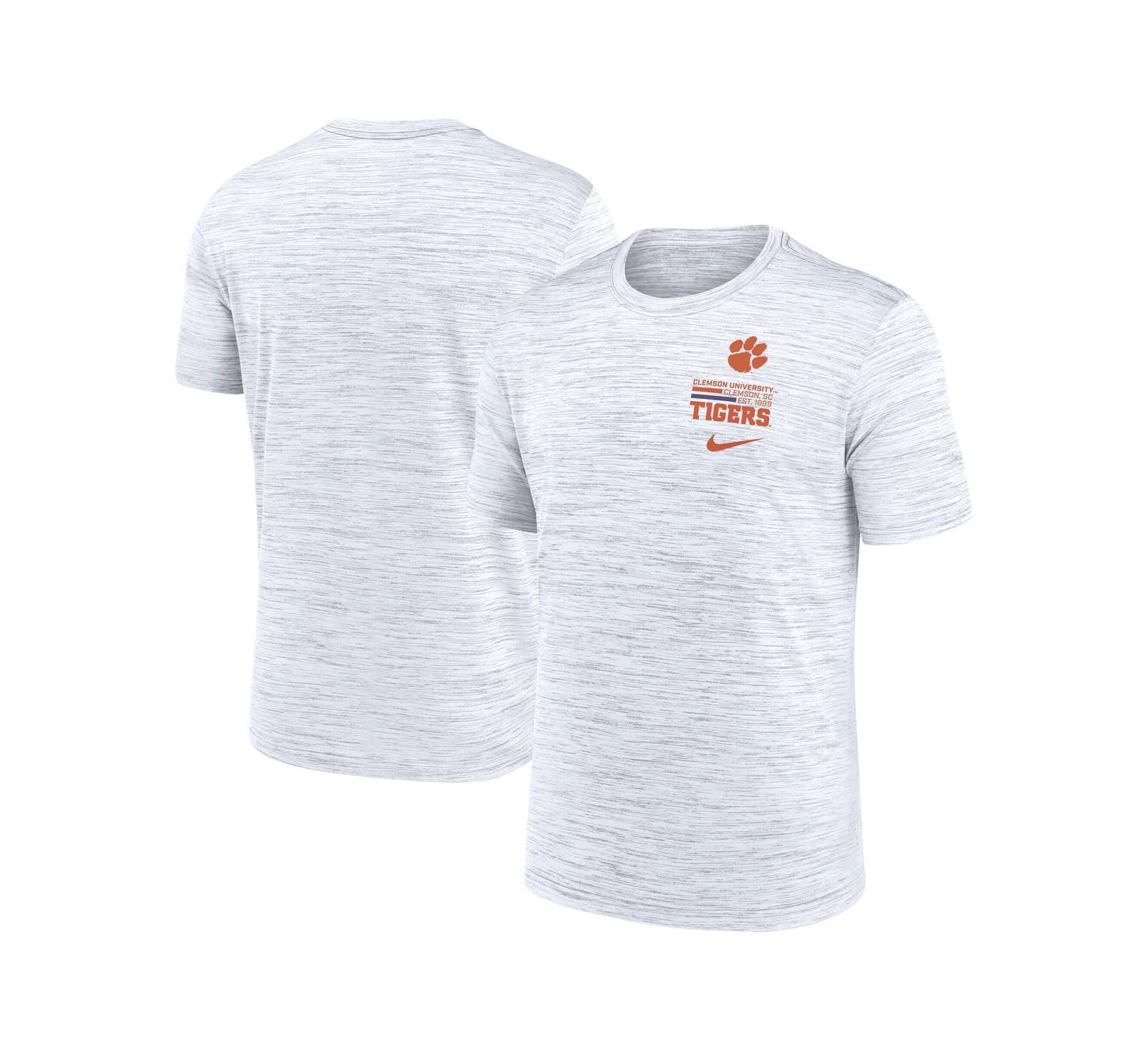 Nike Men's White Clemson Tigers Velocity Stacked Performance T-Shirt