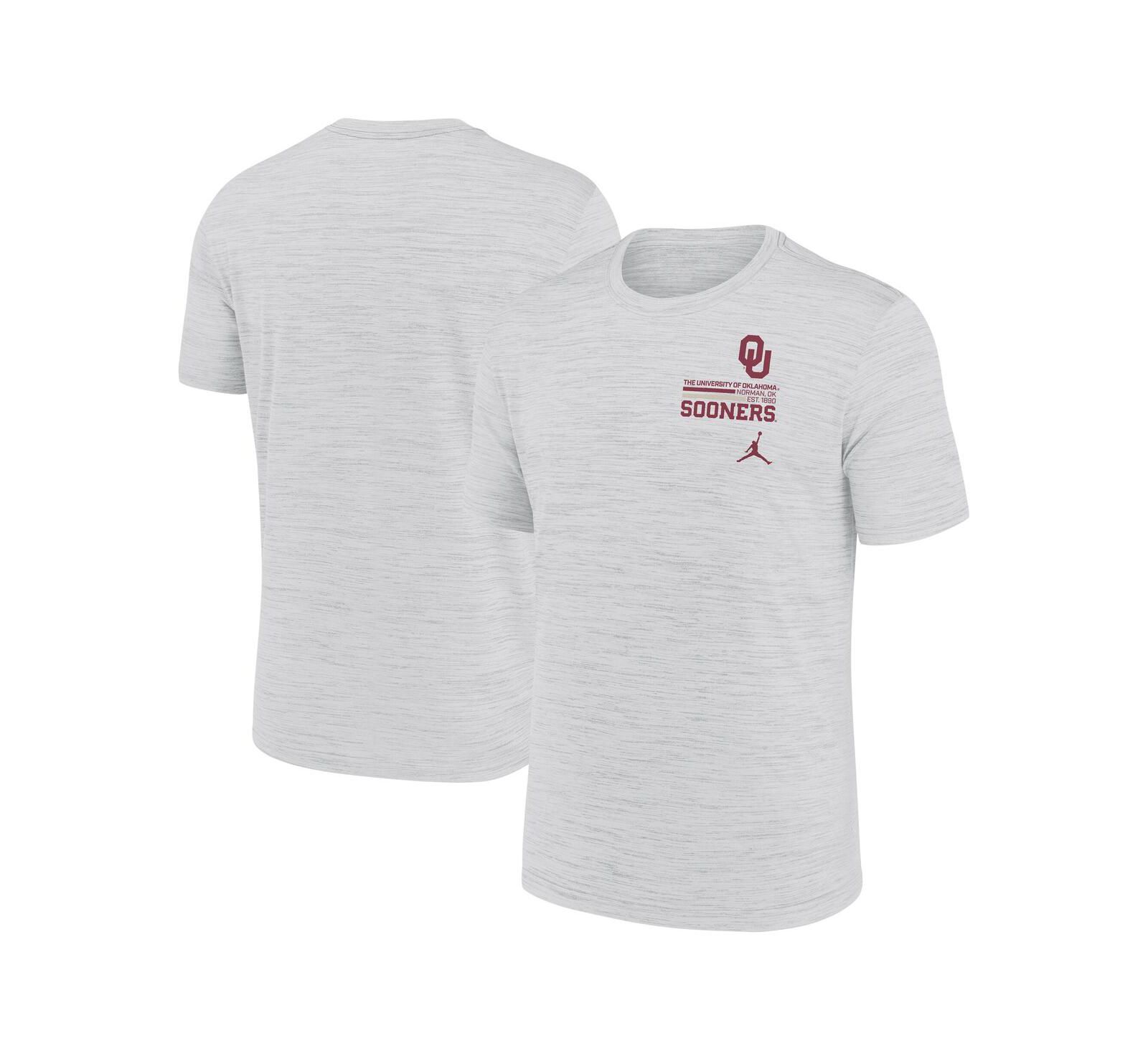 Jordan Men's White Oklahoma Sooners Velocity Stacked Performance T-Shirt