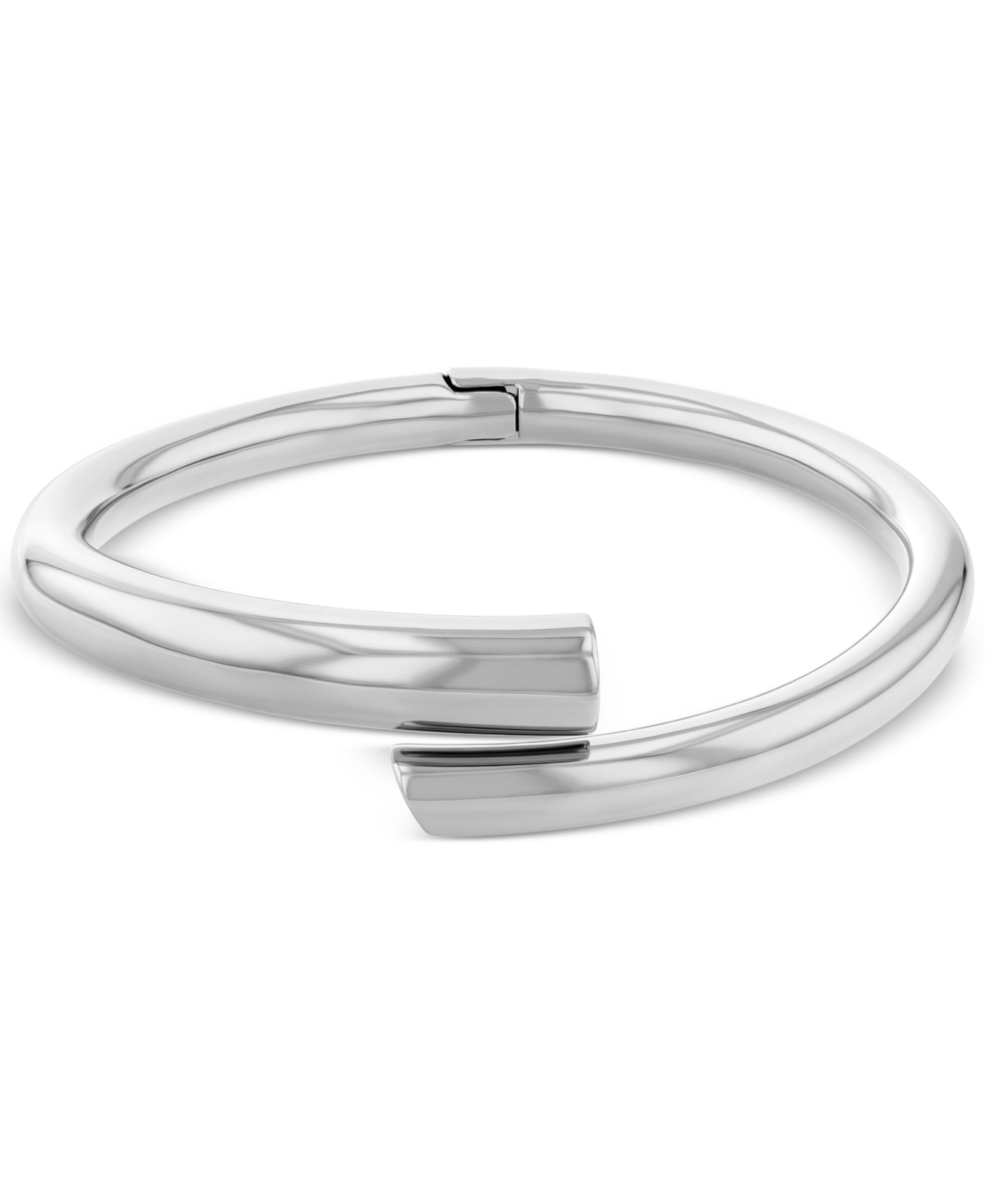 Calvin Klein Silver-Tone CK Spiral Hinge Bracelet