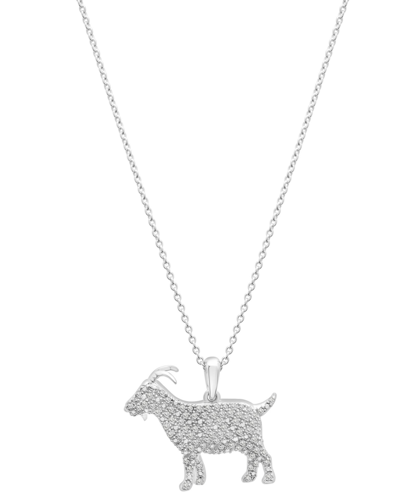 Подвеска Diamond G.O.A.T. 18" Necklace (1/6 ct. t.w.) в белом золоте 10k