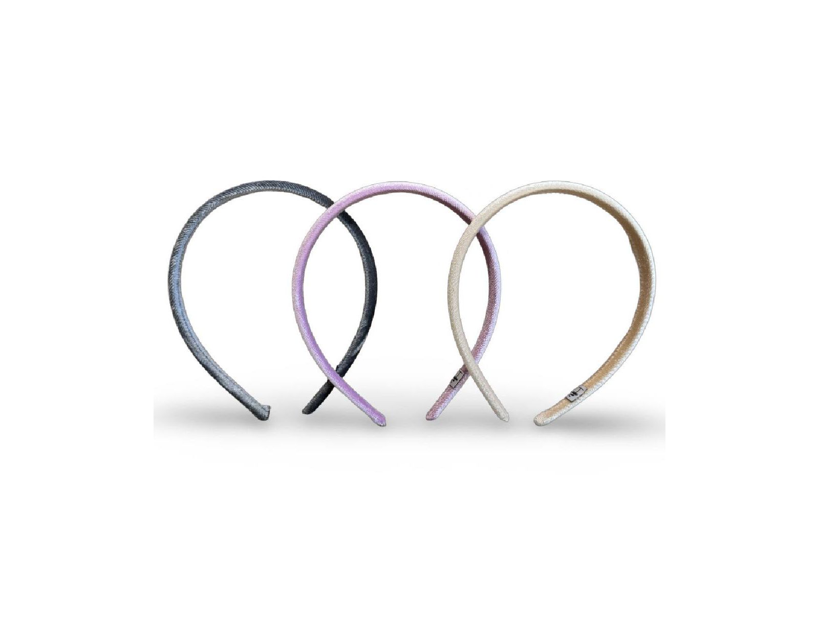 Classic Thin Padded Headband Set - Tan + Purple + Grey