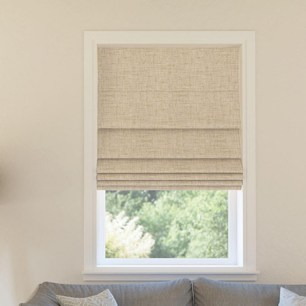 Sun Zero Somerton Textured 100% Blackout Cordless Roman Shade
