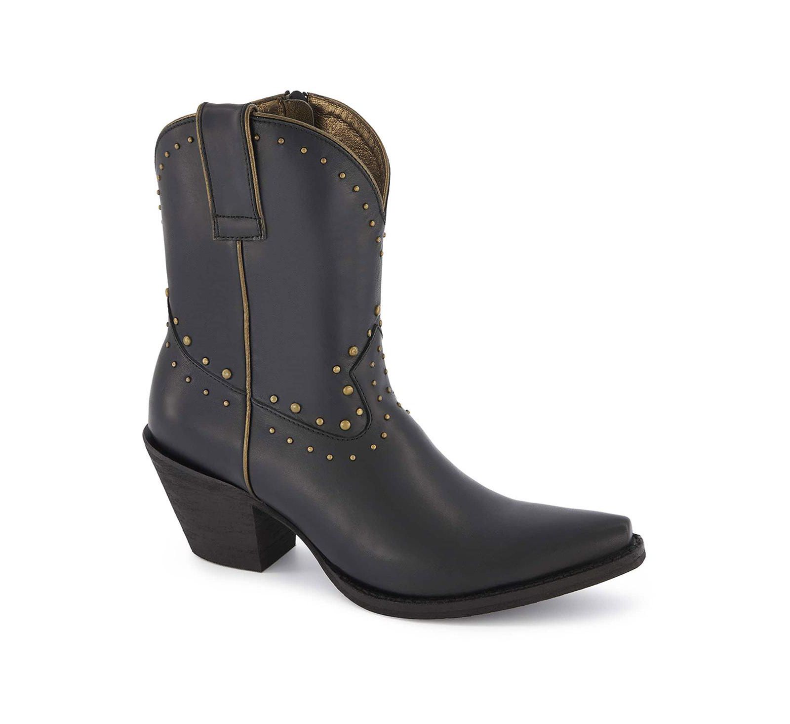 Women Premium Leather Western Short Boots By Forastero