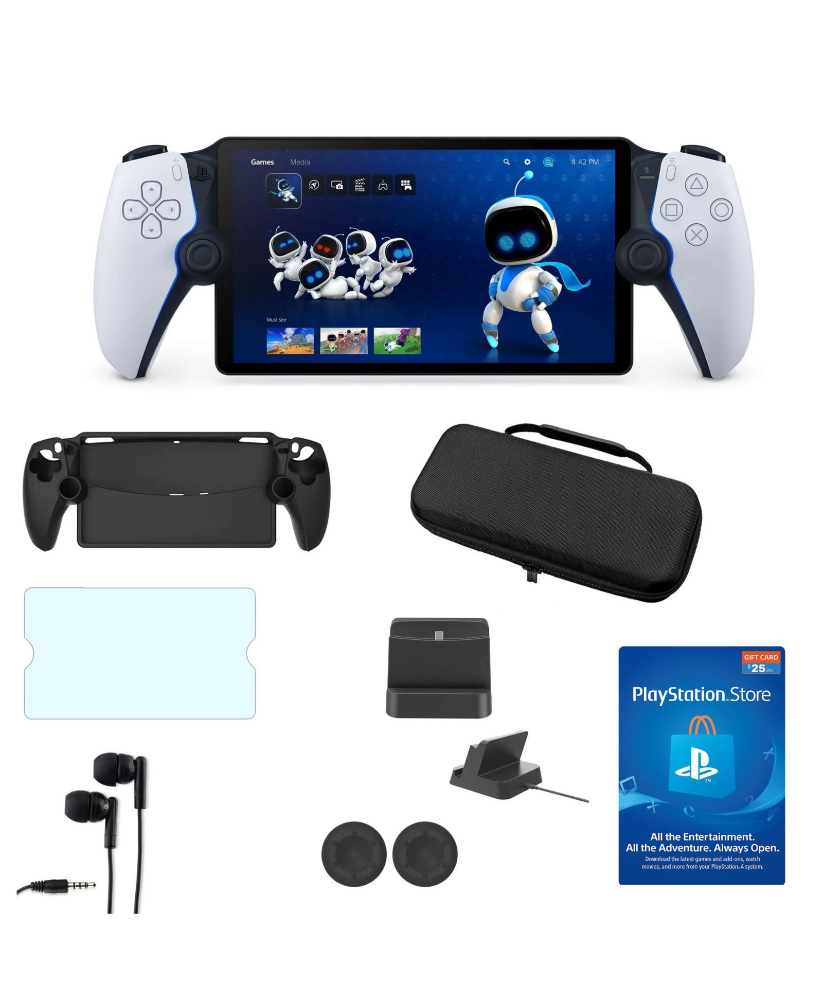 PlayStation Portal Remote Player Console with Accessories Kit, 8-Piece Set