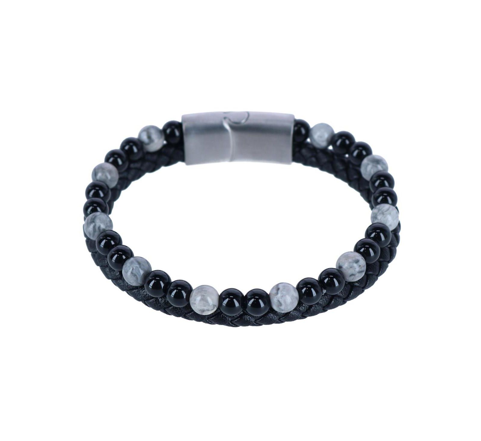 Trafalgar Thurgood Beaded and Braided Leather Secure Clasp Bracelet