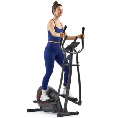 Sunny Health & Fitness Smart Quiet 12" Stride Elliptical with 16 Resistance Levels and SunnyFit App for Trainer-Led Workouts & Performance Tracking