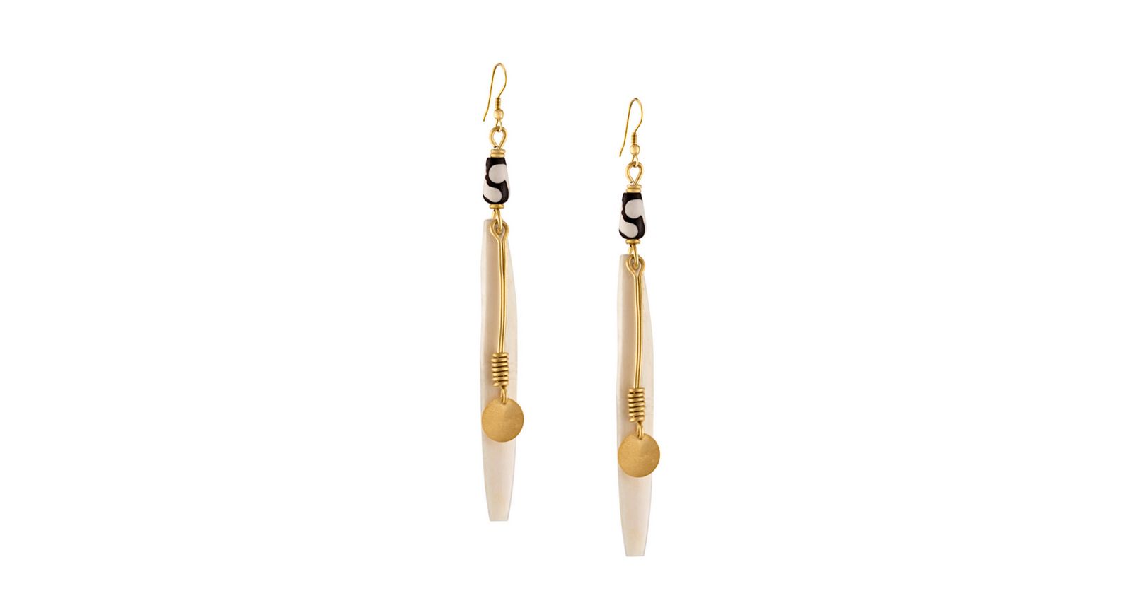 Imani Handmade Bone & Brass Earrings – Minimalist Lightweight Statement Design