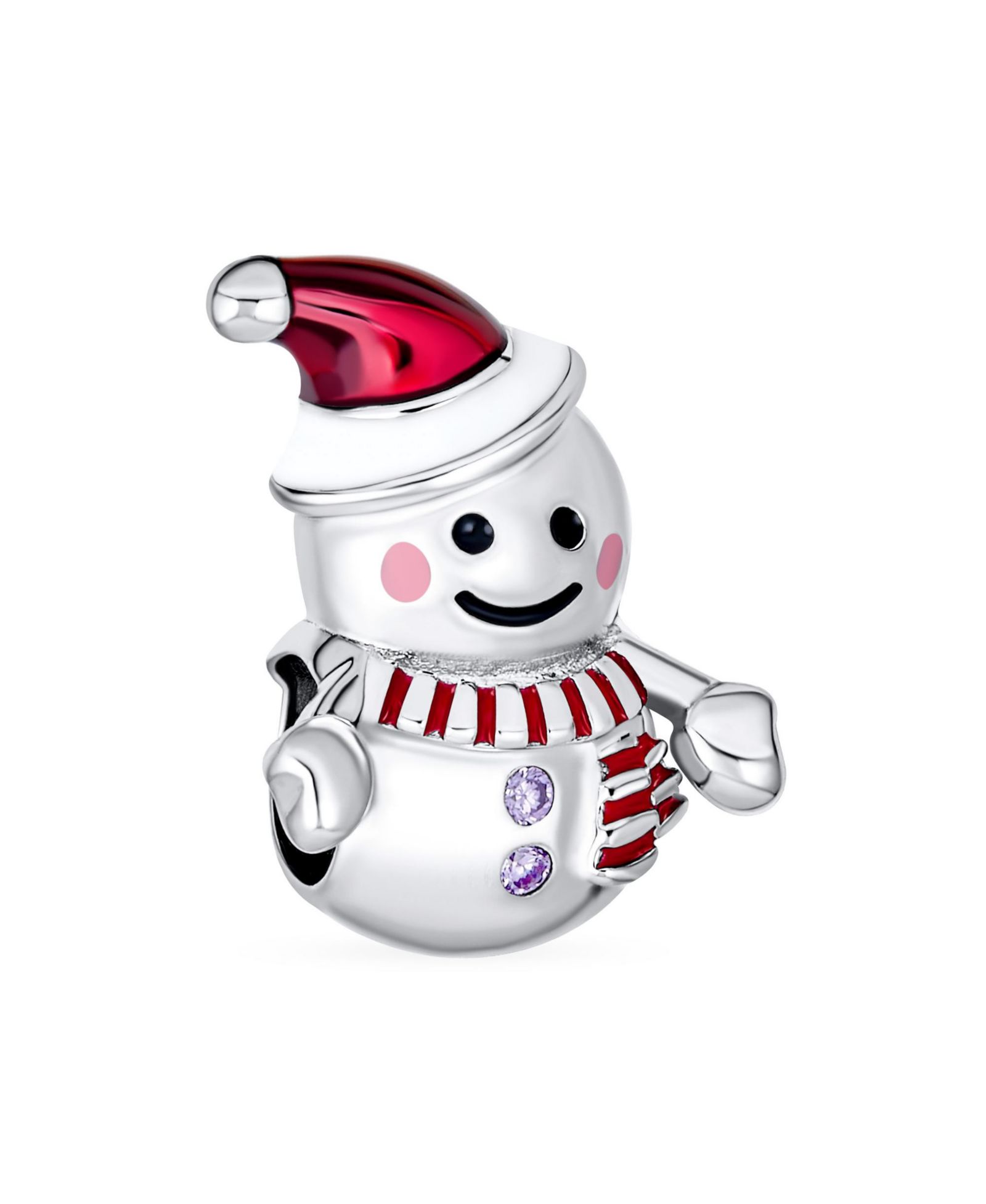 Bling Jewelry бисер с подвеской в виде снеговика Frosty для браслета из стерлингового серебра .925, зимняя шляпа