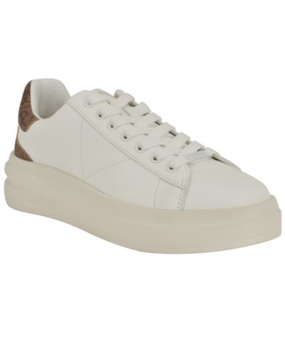 GUESS Women's Elbina Contrast Heel Lace-Up Sneakers